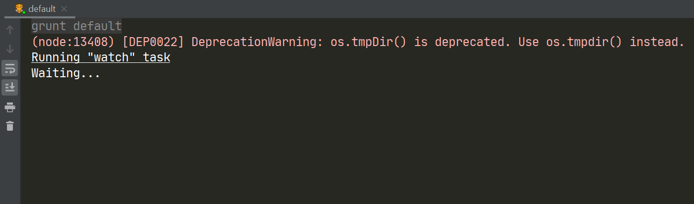 Gruntfile [DEP0022] DeprecationWarning: os.tmpDir() is deprecated. Use os.tmpdir() instead.